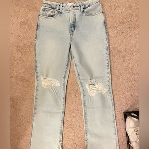 Good American Size 7/8 Light Denim Jeans